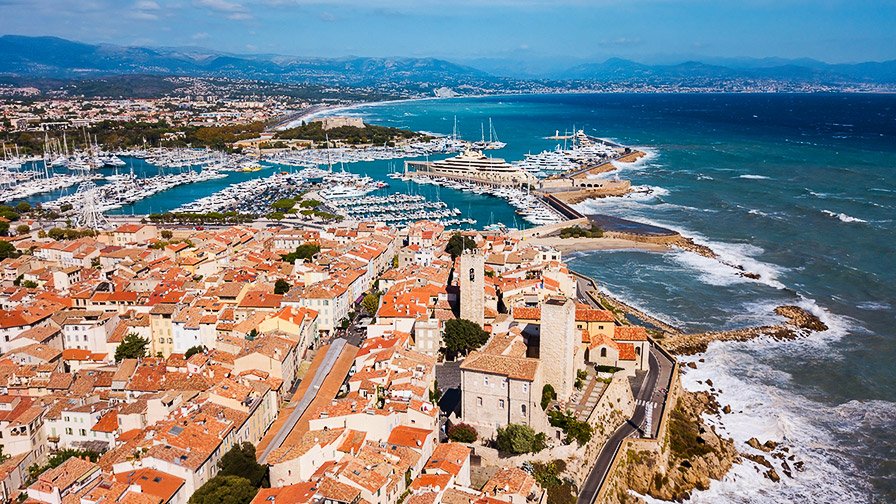 Antibes aerial view, France
