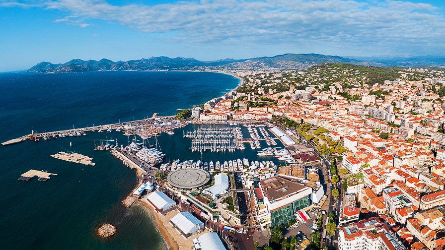 Cannes aerial view, France