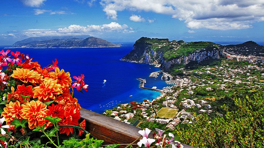 Capri Island top view, Italy