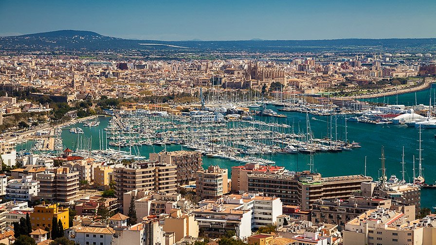 Aerial view of Palma de Mallorca, Balearic Islands