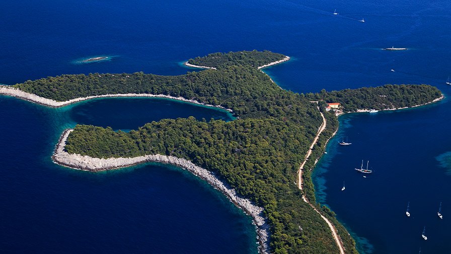 Aerial view of Mljet Island - Croatia