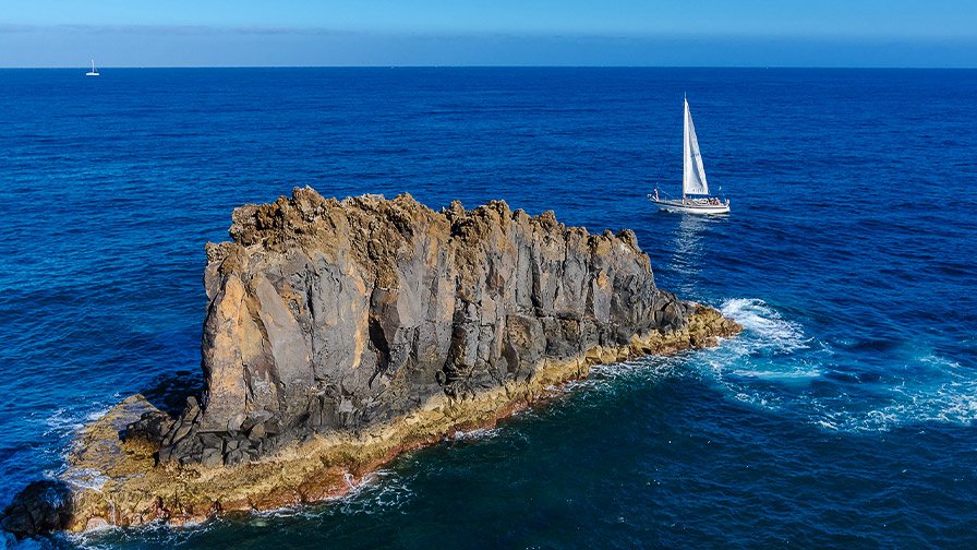 Sailing close to Funchal, Madeira Island